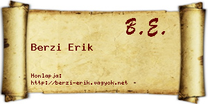 Berzi Erik névjegykártya